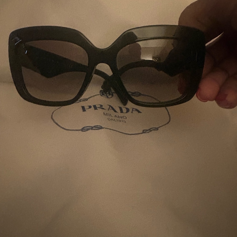 Prada Women’s Dark Gray Oversized Square Sunglasses